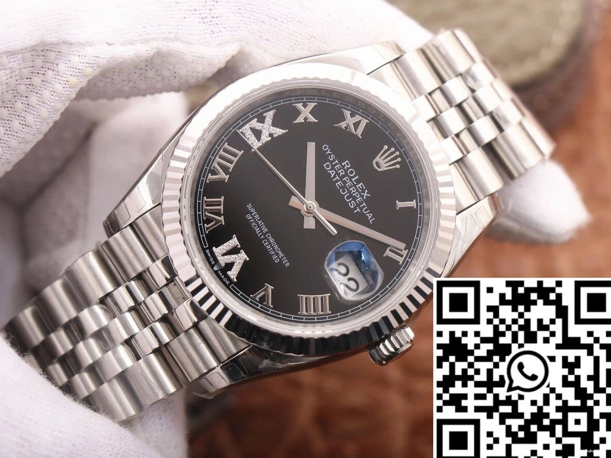 Rolex Diamond-set Black Datejust EW Dial Factory M126233 0110